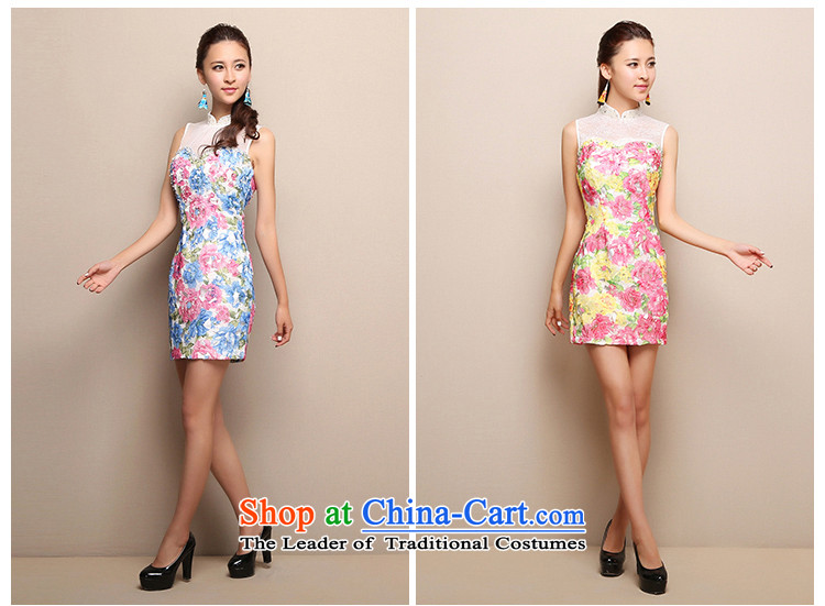 New Products For Summer 2015 China wind stylish stamp romantic aristocratic temperament Mock-neck cheongsam dress brands women national wind in long blue qipao S picture, prices, brand platters! The elections are supplied in the national character of distribution, so action, buy now enjoy more preferential! As soon as possible.