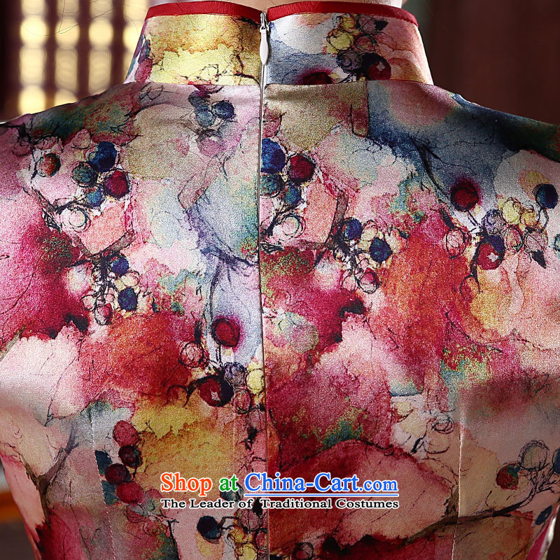 At 2015 new pro-silk cheongsam dress dulls retro herbs extract routine cheongsam dress improved stylish red 2XL, pro-am , , , shopping on the Internet