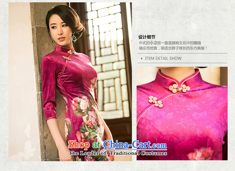 The cheer her eternal spring and summer 2015 new improved cheongsam dress velvet collar short-sleeved stamp cheongsam dress ZA 082 red L picture, prices, brand platters! The elections are supplied in the national character of distribution, so action, buy now enjoy more preferential! As soon as possible.