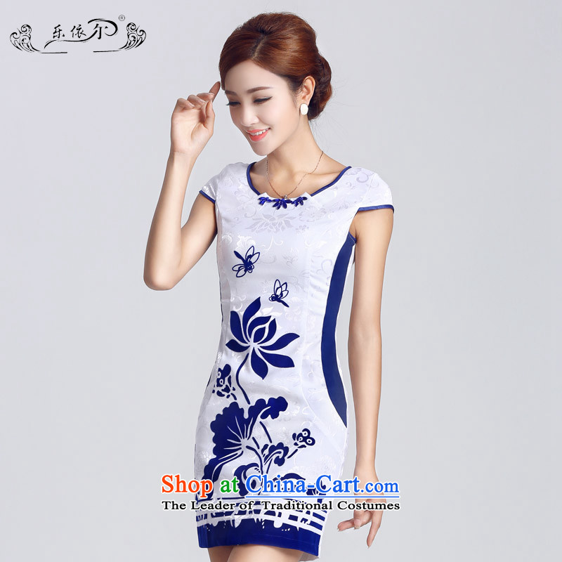 According to the women's America new women's dresses improved female short skirt elegant furnished in a classic style qipao) day-to-day  in accordance with the American XXL, LYE33302 White (leyier) , , , shopping on the Internet