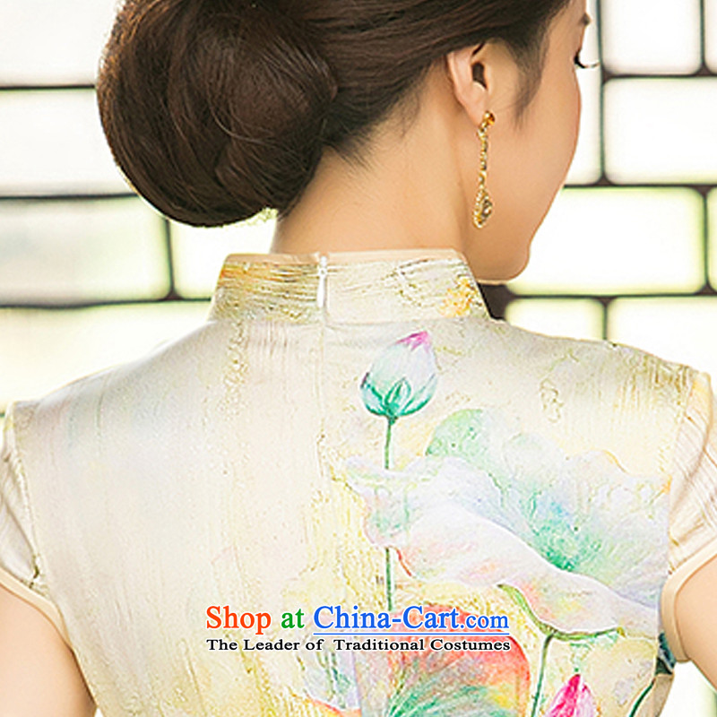 The cross-SA-ching eyes the new summer silk opened daily qipao improved's retro cheongsam dress Ms. stamp cheongsam dress suit M The ZA 049 cross-sa , , , shopping on the Internet
