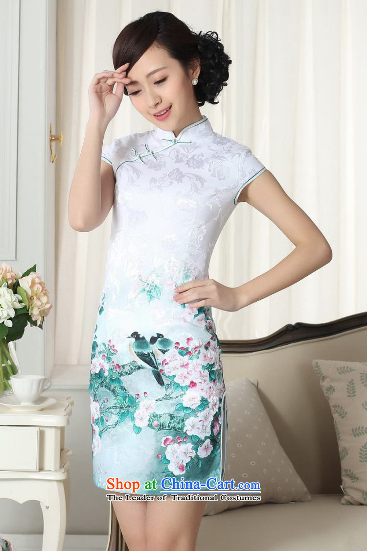 Ladies floor building is modern cotton jacquard cheongsam dress short Sau San Chinese cheongsam dress suit the new picture color pictures, prices, XL brand platters! The elections are supplied in the national character of distribution, so action, buy now enjoy more preferential! As soon as possible.