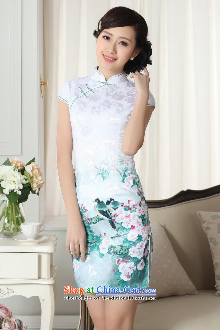 Ladies floor building is modern cotton jacquard cheongsam dress short Sau San Chinese cheongsam dress suit the new picture color pictures, prices, XL brand platters! The elections are supplied in the national character of distribution, so action, buy now enjoy more preferential! As soon as possible.