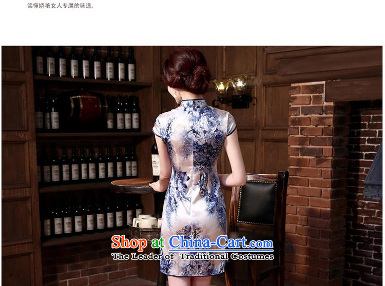 The pro-am new daily qipao 2015 skirt autumn summer retro herbs extract silk cheongsam dress improved blue peony L picture, prices, brand platters! The elections are supplied in the national character of distribution, so action, buy now enjoy more preferential! As soon as possible.