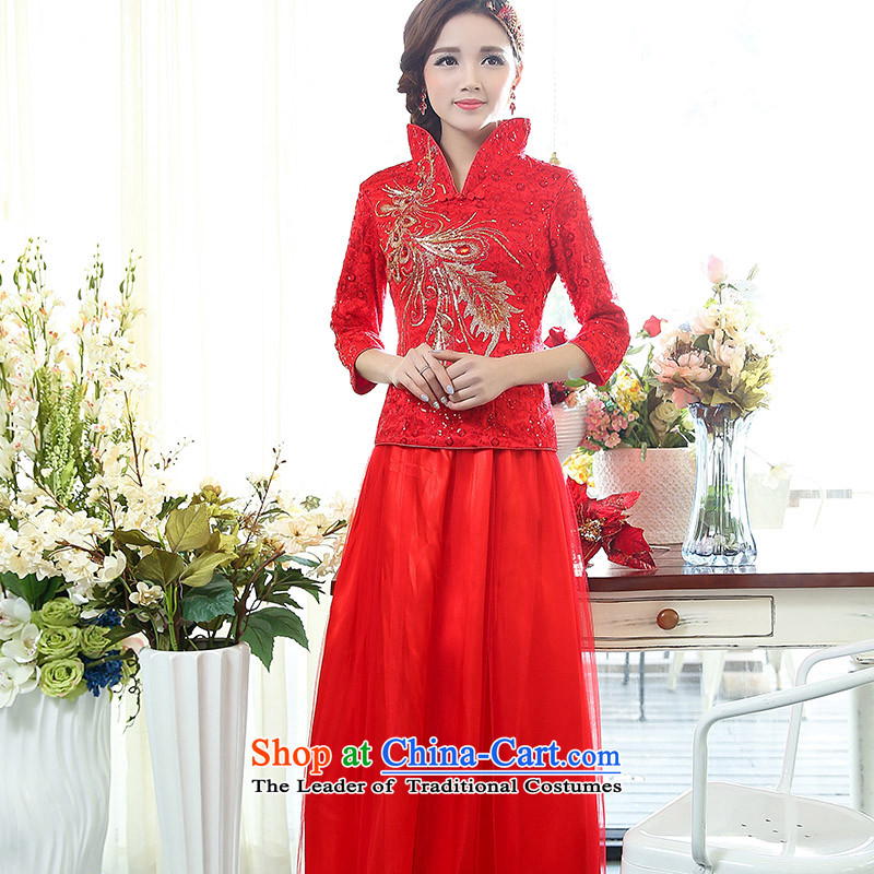 Read and el-soo spring 2015 new women cheongsam dress red Chinese Antique wedding dress long bride services 1507A bows National Red S, read e-mail package. el-soo and shopping on the Internet has been pressed.