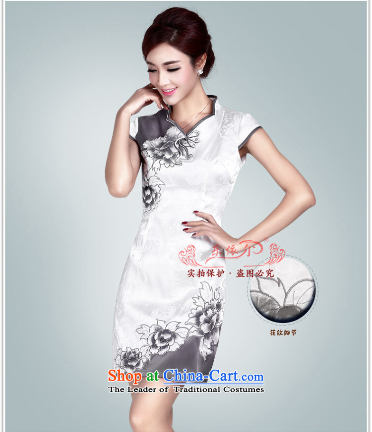 In accordance with the American's summer cheongsam dress female embroidery qipao short of improved female retro qipao LYE8803 White XXL picture, prices, brand platters! The elections are supplied in the national character of distribution, so action, buy now enjoy more preferential! As soon as possible.