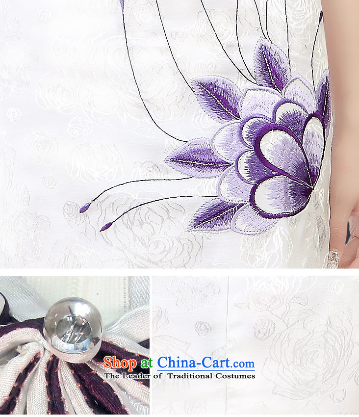In accordance with the American's summer embroidered short sleeves Sau San female qipao cheongsam dress female LYE1301 retro White XL Photo, prices, brand platters! The elections are supplied in the national character of distribution, so action, buy now enjoy more preferential! As soon as possible.