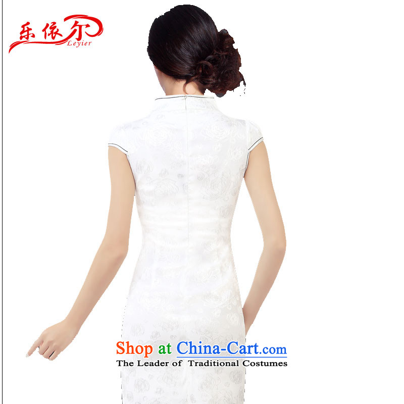 In accordance with the American's summer embroidered short sleeves Sau San female qipao cheongsam dress female LYE1301 retro White XL, in accordance with the (leyier Lok) , , , shopping on the Internet