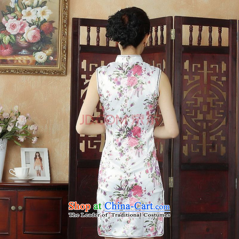 Ms. elegant qipao Nigeria Tang dynasty improved summer qipao gown need collar stamp dress dresses 5022 M, Nigeria has been pressed to white shopping on the Internet
