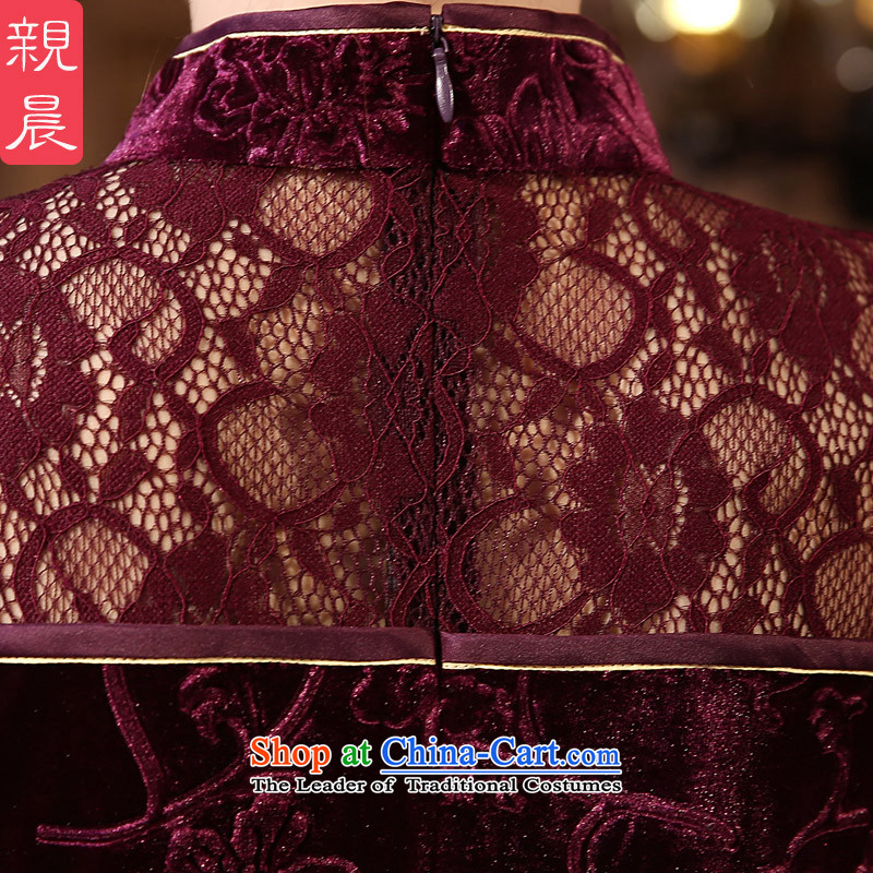 At 2015 new pro-chiu summer upscale Kim scouring pads in the skirt qipao retro older wedding-dress mother S PRO-Pack sauce purple morning shopping on the Internet has been pressed.