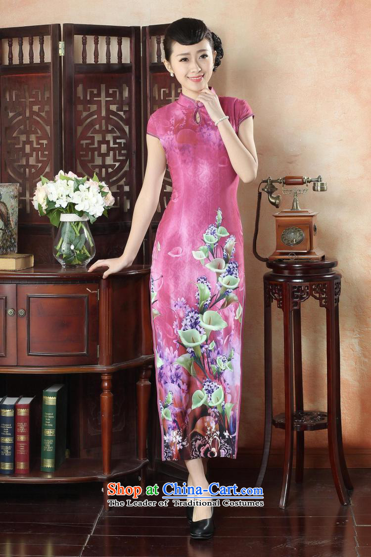 Dan smoke banquet long qipao summer new Chinese qipao improved Tang Women's clothes Mock-neck elegant qipao gown long short-sleeved figure color L picture, prices, brand platters! The elections are supplied in the national character of distribution, so action, buy now enjoy more preferential! As soon as possible.