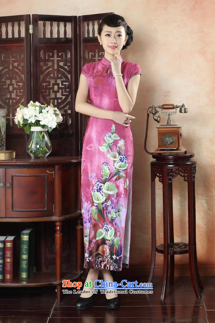 Dan smoke banquet long qipao summer new Chinese qipao improved Tang Women's clothes Mock-neck elegant qipao gown long short-sleeved figure color L picture, prices, brand platters! The elections are supplied in the national character of distribution, so action, buy now enjoy more preferential! As soon as possible.