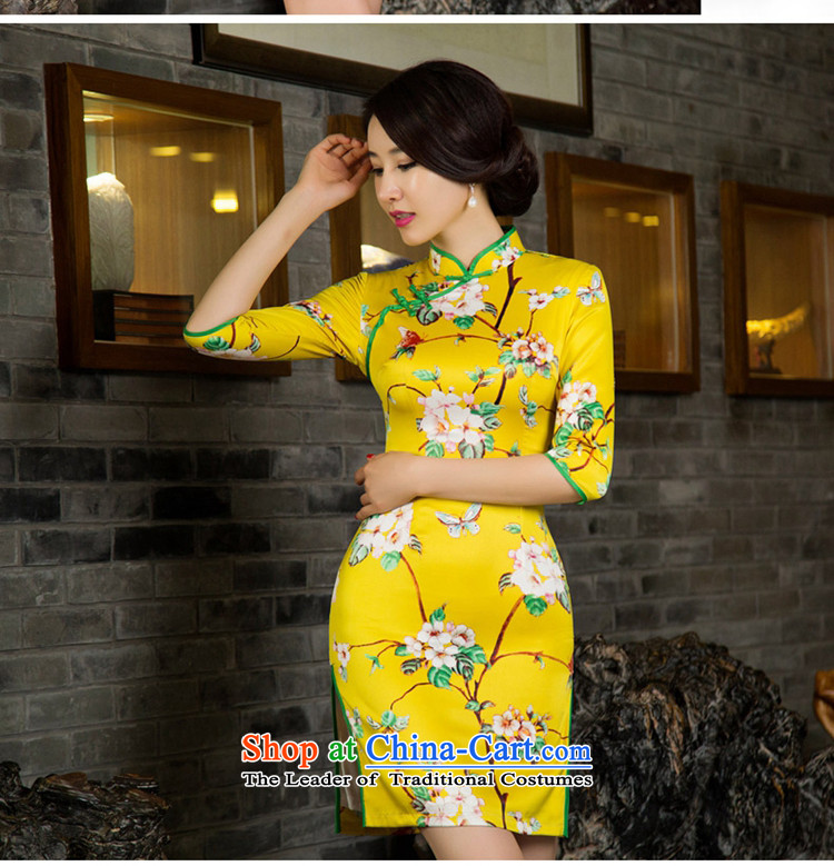 The cross-sha fashionable cheongsam dress smash hit new 2015 Autumn replacing retro look qipao improved cheongsam dress T11030 picture color L photo, prices, brand platters! The elections are supplied in the national character of distribution, so action, buy now enjoy more preferential! As soon as possible.
