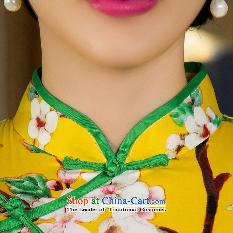 The cross-sha fashionable cheongsam dress smash hit new 2015 Autumn replacing retro look qipao improved cheongsam dress T11030 picture color L, the cross-sa , , , shopping on the Internet