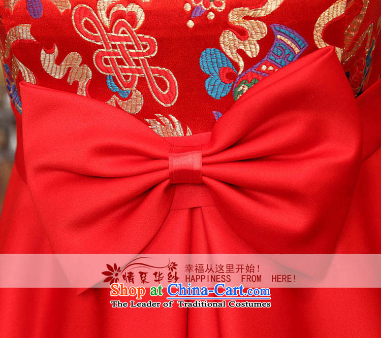 Qing Hua 2015 new dresses yarn Korean Top Loin of short of pregnant women married long-sleeved toasting champagne mother red evening improved sheikhs wind qipao Red Top Loin M picture, prices, brand platters! The elections are supplied in the national character of distribution, so action, buy now enjoy more preferential! As soon as possible.