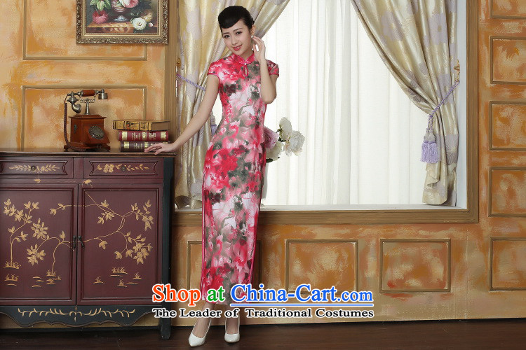 Dan smoke summer new cheongsam Chinese clothing improved Mock-neck Tang Women's clothes cheongsam banquet Silk Cheongsam Long Short-sleeved Figure 2XL color pictures, prices, brand platters! The elections are supplied in the national character of distribution, so action, buy now enjoy more preferential! As soon as possible.