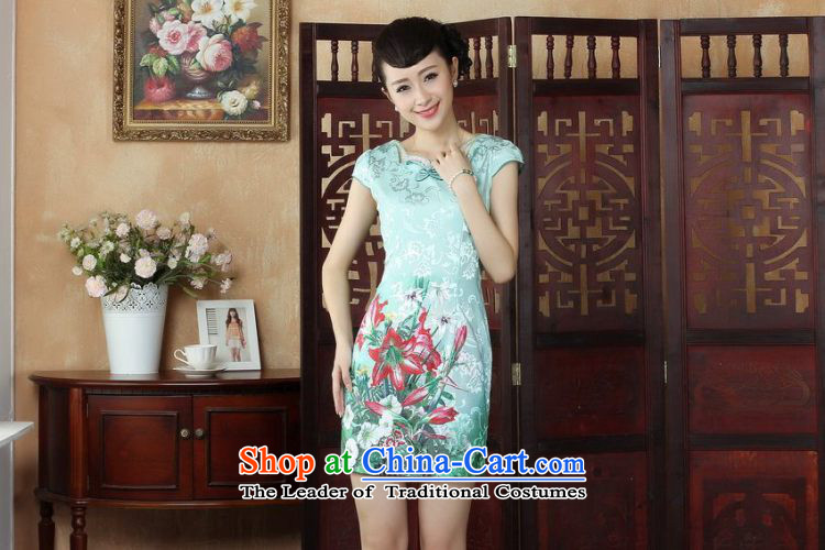 Ms. Floor Floor yet Tang dynasty cheongsam dress summer improved national wind retro stamp qipao gown picture color skirt L picture, prices, brand platters! The elections are supplied in the national character of distribution, so action, buy now enjoy more preferential! As soon as possible.