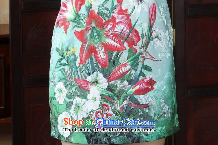 Ms. Floor Floor yet Tang dynasty cheongsam dress summer improved national wind retro stamp qipao gown picture color skirt L picture, prices, brand platters! The elections are supplied in the national character of distribution, so action, buy now enjoy more preferential! As soon as possible.
