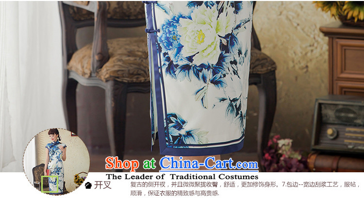 A Pinwheel Without Wind blue spirit-yat improved long porcelain Silk Cheongsam spring/summer 2015, replacing the new republic of korea cheongsam dress blue XL Photo, prices, brand platters! The elections are supplied in the national character of distribution, so action, buy now enjoy more preferential! As soon as possible.
