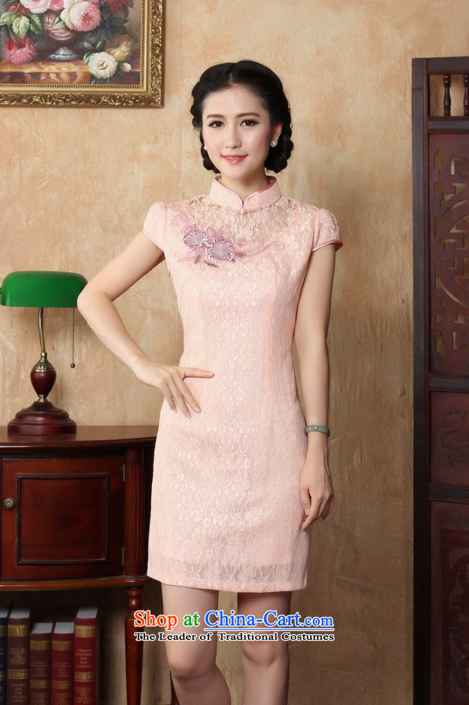 Dan smoke cheongsam dress skirt the new Chinese collar summer embroidery lace short of stylish qipao improved qipao figure color M brand, prices, picture platters! The elections are supplied in the national character of distribution, so action, buy now enjoy more preferential! As soon as possible.