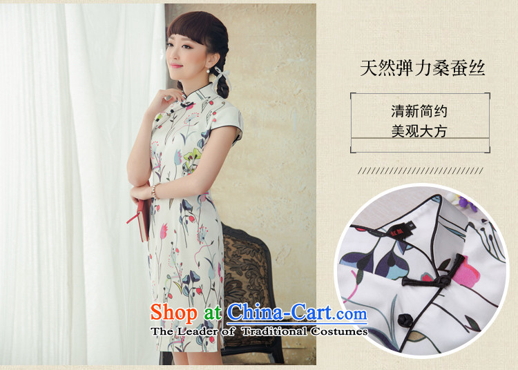 A Pinwheel Without Wind, Chun Yat Silk Cheongsam summer short period of improvement of spring 2015 Republic of Korea cheongsam dress Daily White XL Photo, prices, brand platters! The elections are supplied in the national character of distribution, so action, buy now enjoy more preferential! As soon as possible.
