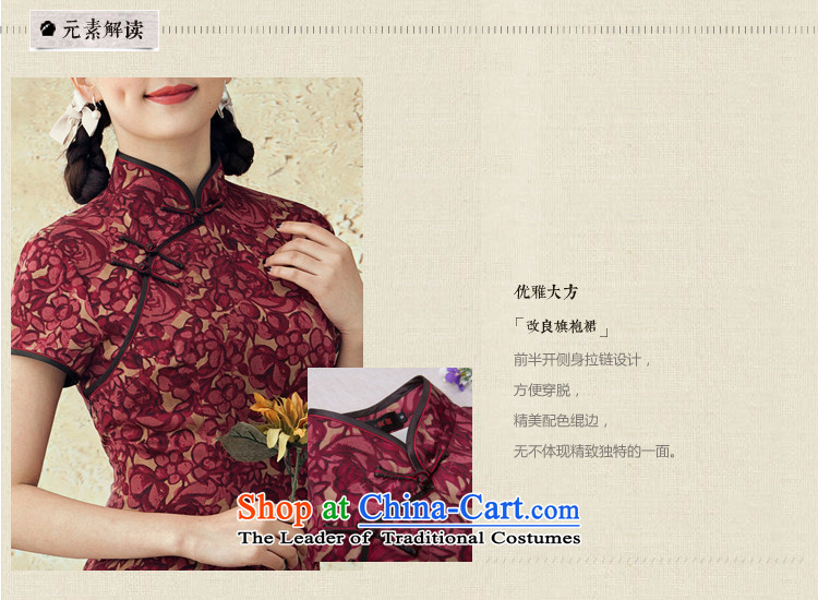 Lady Bird sounds Yat Silk Cheongsam short improved 2015 Spring Summer of the Republic of Korea Daily cheongsam dress red S picture, prices, brand platters! The elections are supplied in the national character of distribution, so action, buy now enjoy more preferential! As soon as possible.