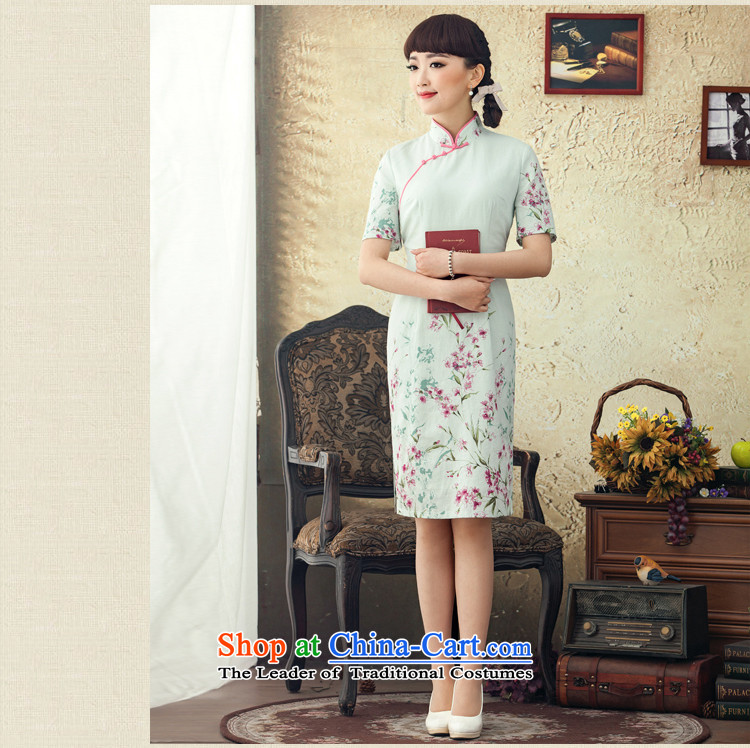A Pinwheel Without Wind Yat hallway 2015 new stamp improved cotton linen dresses short spring summer retro cheongsam dress white L picture, prices, brand platters! The elections are supplied in the national character of distribution, so action, buy now enjoy more preferential! As soon as possible.