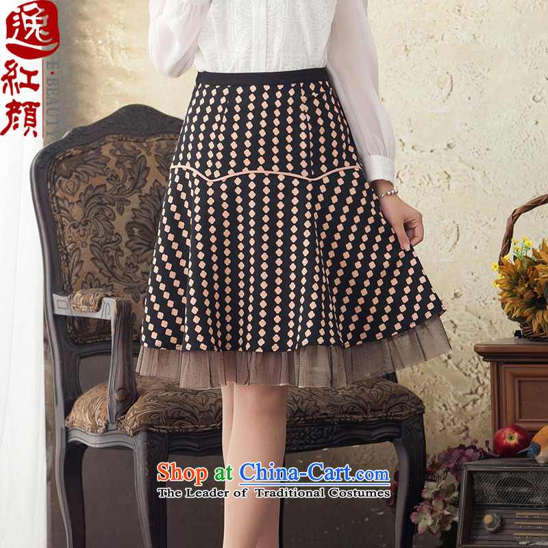A Pinwheel Without Wind Doris nation Yat-stamp chiffon body skirt spring and summer 2015 new retro Arts A short skirt pink?L