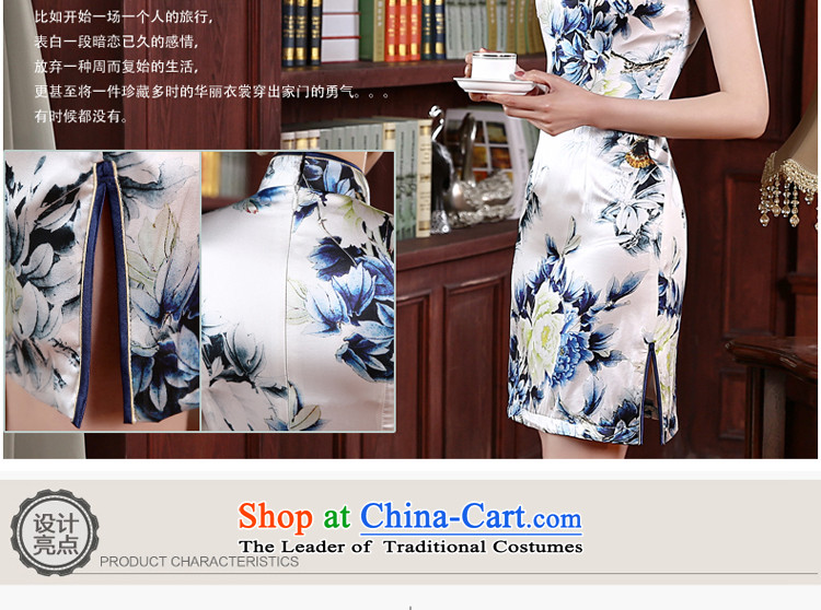 At 2015 new pro-quality silk dresses short of autumn summer day-to-dos Santos silk cheongsam dress and the relatively short time, improved S picture, prices, brand platters! The elections are supplied in the national character of distribution, so action, buy now enjoy more preferential! As soon as possible.