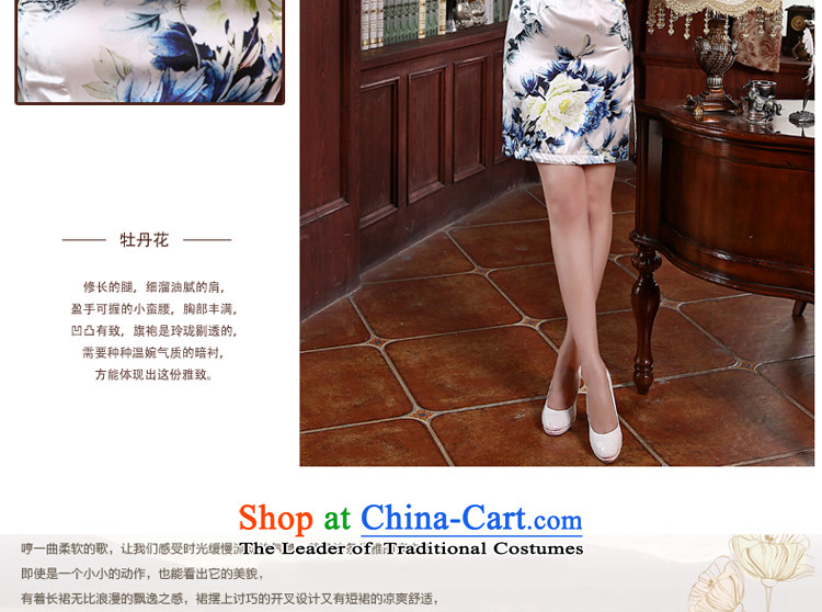 At 2015 new pro-quality silk dresses short of autumn summer day-to-dos Santos silk cheongsam dress and the relatively short time, improved S picture, prices, brand platters! The elections are supplied in the national character of distribution, so action, buy now enjoy more preferential! As soon as possible.