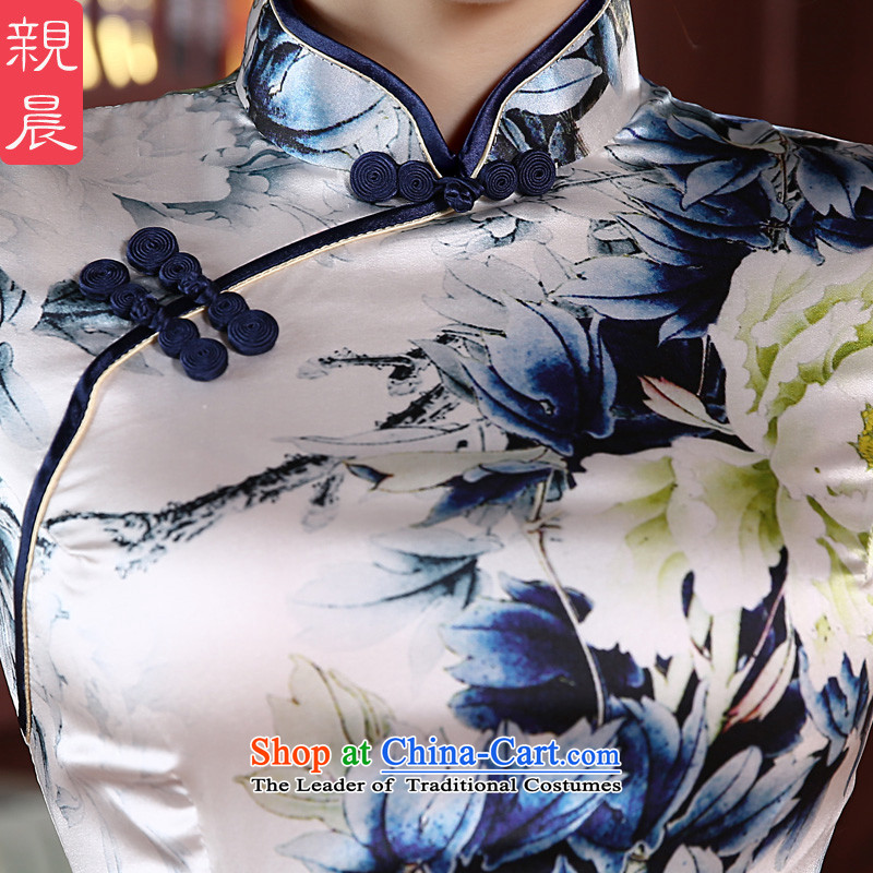 At 2015 new pro-quality silk dresses short of autumn summer day-to-dos Santos silk cheongsam dress and the relatively short time, improved S pro-am , , , shopping on the Internet