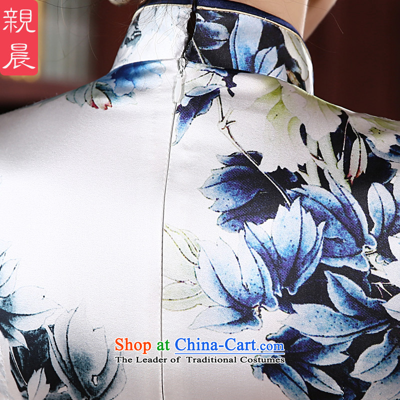 At 2015 new pro-quality silk dresses short of autumn summer day-to-dos Santos silk cheongsam dress and the relatively short time, improved S pro-am , , , shopping on the Internet