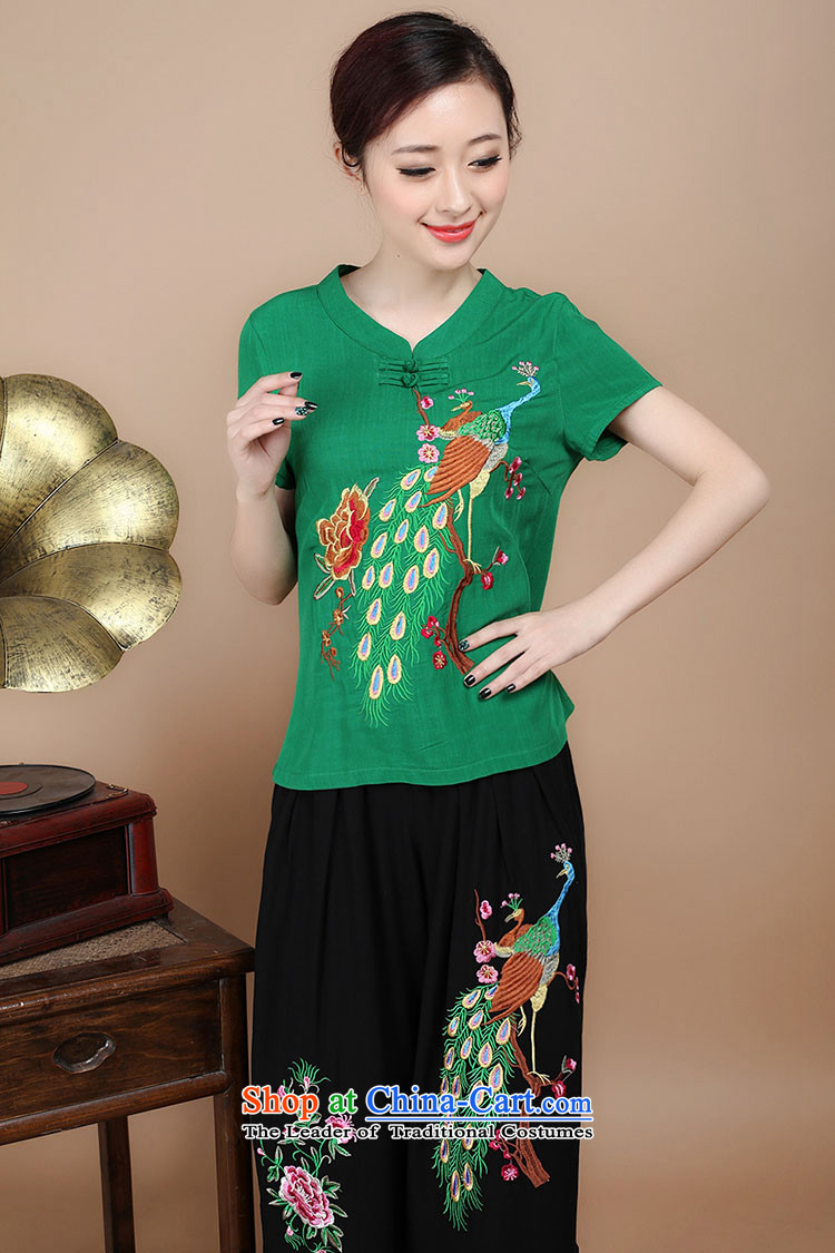 Mr Ronald decorated in 2015 Cotton embroidery Tang dynasty V-Neck short-sleeved T-shirt, two sets of load pants can sell 921 pants XXXL picture, prices, brand platters! The elections are supplied in the national character of distribution, so action, buy now enjoy more preferential! As soon as possible.