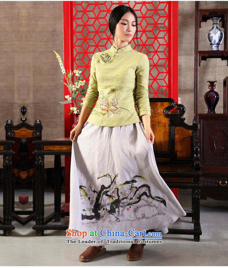 The original ink linen hand-painted Tang dynasty female Han-long-sleeved T-shirt retro ethnic green L picture, prices, brand platters! The elections are supplied in the national character of distribution, so action, buy now enjoy more preferential! As soon as possible.
