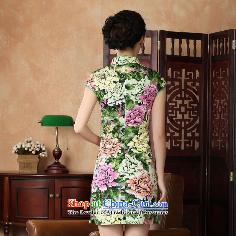 Floor is a new summer, Ms. floor elegance short of Tang Dynasty qipao new Chinese cheongsam dress D0221-a improved 2XL, floor building is , , , shopping on the Internet