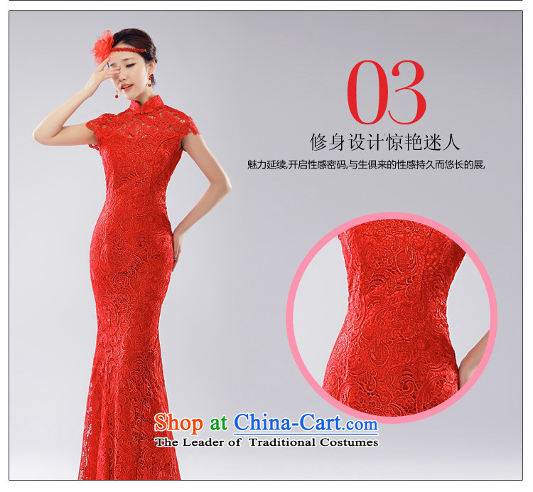 (Heung-lun's health wedding dresses cheongsam dress married back bride bows services crowsfoot lace red long improved new China wind wedding dress spring and summer 2015 Red S picture, prices, brand platters! The elections are supplied in the national character of distribution, so action, buy now enjoy more preferential! As soon as possible.