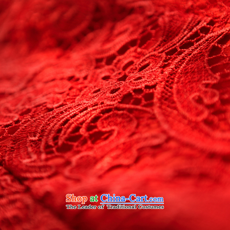 (Heung-lun's wedding dresses qipao as married women serving drink red lace crowsfoot long improved new China wind 2015 RED M Heung-lun's shopping on the Internet has been pressed.