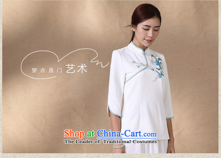 No. load spring and summer Ramadan Tang New 2015 ethnic retro shirt improved qipao white L images of the breast, prices, brand platters! The elections are supplied in the national character of distribution, so action, buy now enjoy more preferential! As soon as possible.