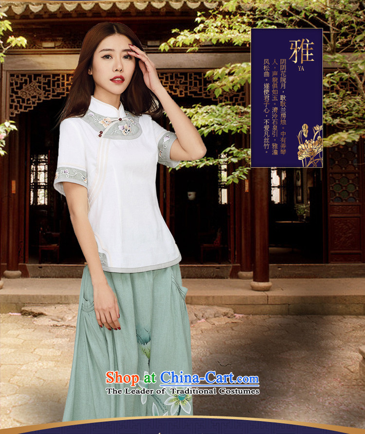 Tang Tang Dynasty Ramadan No. female summer new ethnic WOMEN'S SHORTS retro qipao white shirt S picture, prices, brand platters! The elections are supplied in the national character of distribution, so action, buy now enjoy more preferential! As soon as possible.