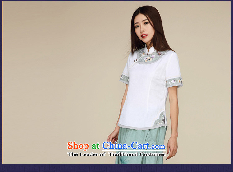 Tang Tang Dynasty Ramadan No. female summer new ethnic WOMEN'S SHORTS retro qipao white shirt S picture, prices, brand platters! The elections are supplied in the national character of distribution, so action, buy now enjoy more preferential! As soon as possible.