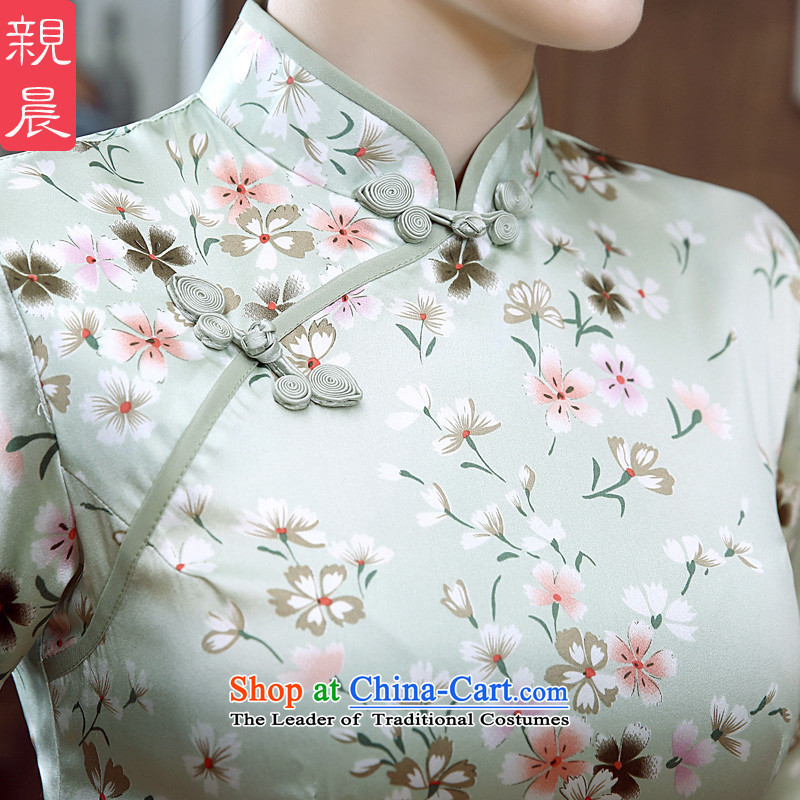 The pro-am new daily qipao 2015 skirt dresses fall short of summer herbs extract silk retro short of improving flag S pro-am , , , shopping on the Internet