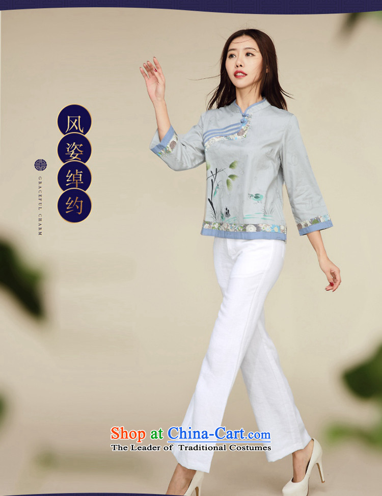 No. Tang Ramadan cotton linen Tang dynasty blouses autumn 2015 installed new ethnic Chinese improved Han-gray-blue S picture, prices, brand platters! The elections are supplied in the national character of distribution, so action, buy now enjoy more preferential! As soon as possible.
