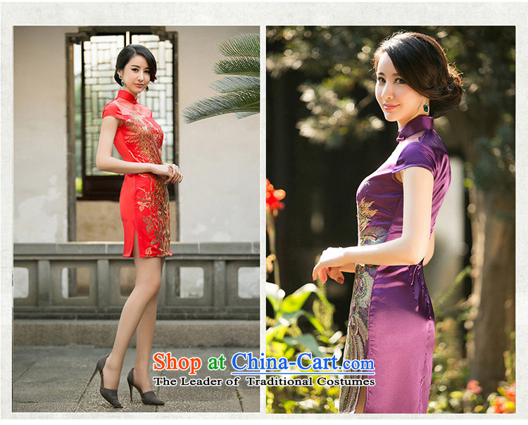 The cheer her still new summer Short-Sleeve Mock-Neck Bridal Services improved daily qipao bows skirt embroidery lace qipao ZA089 RED L picture, prices, brand platters! The elections are supplied in the national character of distribution, so action, buy now enjoy more preferential! As soon as possible.