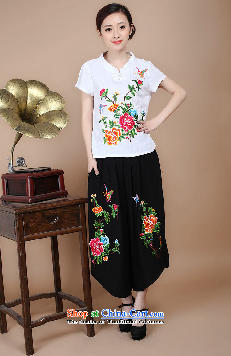 2015 Summer Korean retro Sau San Tong replace short-sleeved embroidered round-neck collar Tang blouses pants kit can sell B210 trousers XXL picture, prices, brand platters! The elections are supplied in the national character of distribution, so action, buy now enjoy more preferential! As soon as possible.