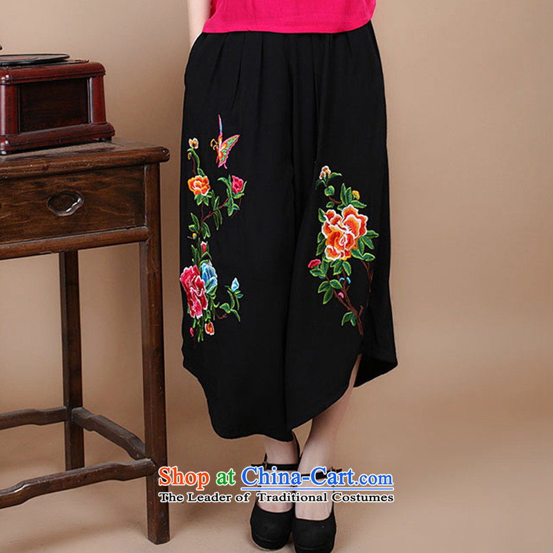 2015 Summer Korean retro Sau San Tong replace short-sleeved embroidered round-neck collar Tang blouses pants kit can sell XXL, trousers and charm of B210 Asia (charm) has been pressed on Bali Shopping