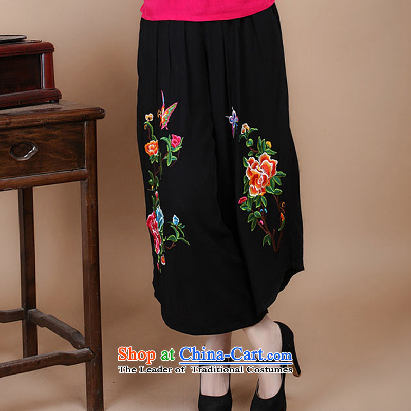 2015 Summer Korean retro Sau San Tong replace short-sleeved embroidered round-neck collar Tang blouses pants kit can sell XXL, trousers and charm of B210 Asia (charm) has been pressed on Bali Shopping