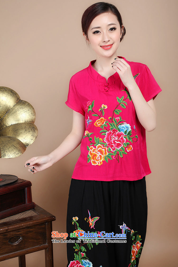 2015 Summer Korean retro Sau San Tong replace short-sleeved embroidered round-neck collar Tang blouses pants kit can sell white shirt L picture, prices, brand platters! The elections are supplied in the national character of distribution, so action, buy now enjoy more preferential! As soon as possible.