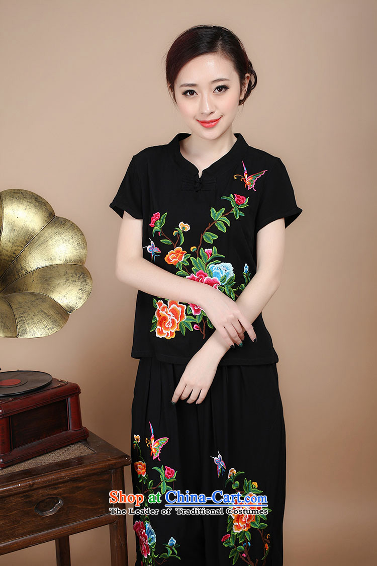 2015 Summer Korean retro Sau San Tong replace short-sleeved embroidered round-neck collar Tang blouses pants kit can sell white shirt L picture, prices, brand platters! The elections are supplied in the national character of distribution, so action, buy now enjoy more preferential! As soon as possible.