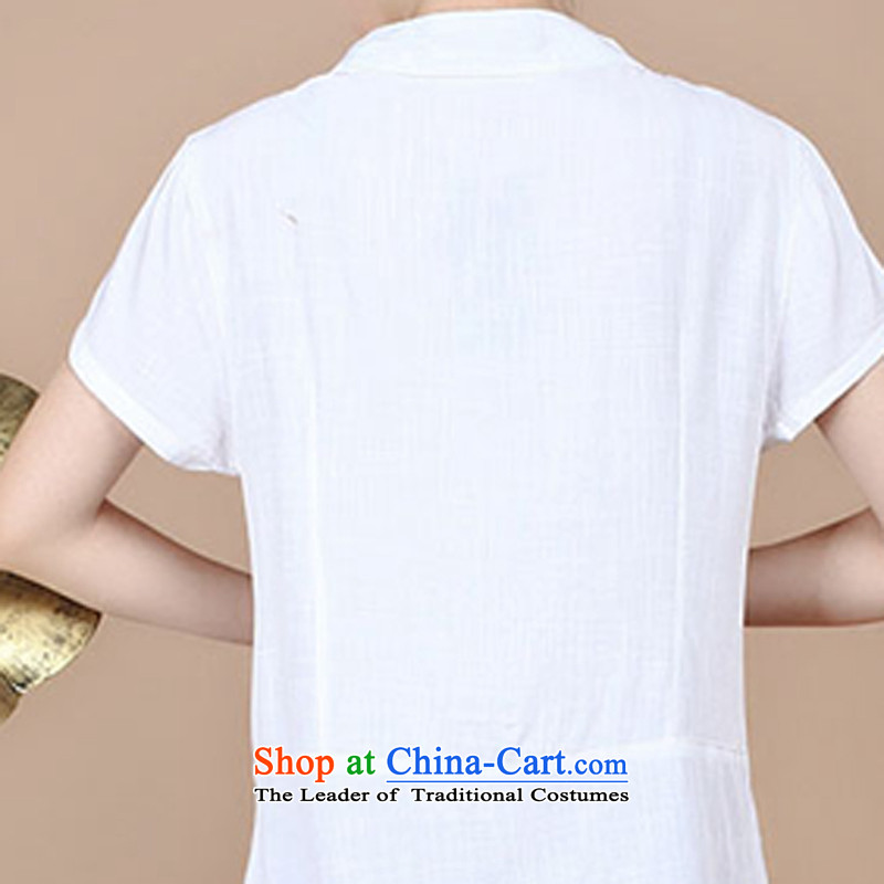 2015 Summer Korean retro Sau San Tong replace short-sleeved embroidered round-neck collar Tang blouses pants kit can sell a white T-shirt , L, and Asia (charm charm of Bali shopping on the Internet has been pressed.