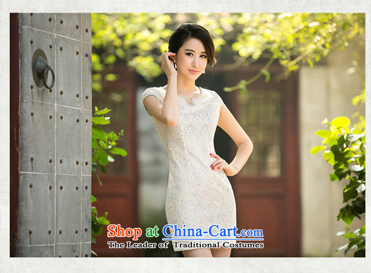 The cross-sa land improvement of daily new Xuan cheongsam dress billowy flounces lace cheongsam dress suit L029 ZA Light Yellow XL Photo, prices, brand platters! The elections are supplied in the national character of distribution, so action, buy now enjoy more preferential! As soon as possible.